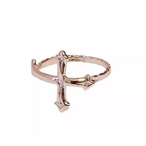 Bing Bang Horizontal Cross Rose Gold Ring Size 4 NEW
